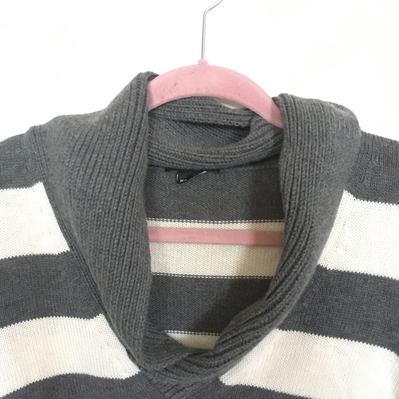 Theory | Gray And White Stripe Gesica Sweater - Picture 4 of 8